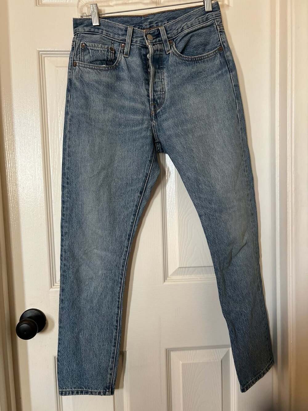 Levi's 501 Skinny Size W26 L28 Medium Wash Blue Denim Jeans